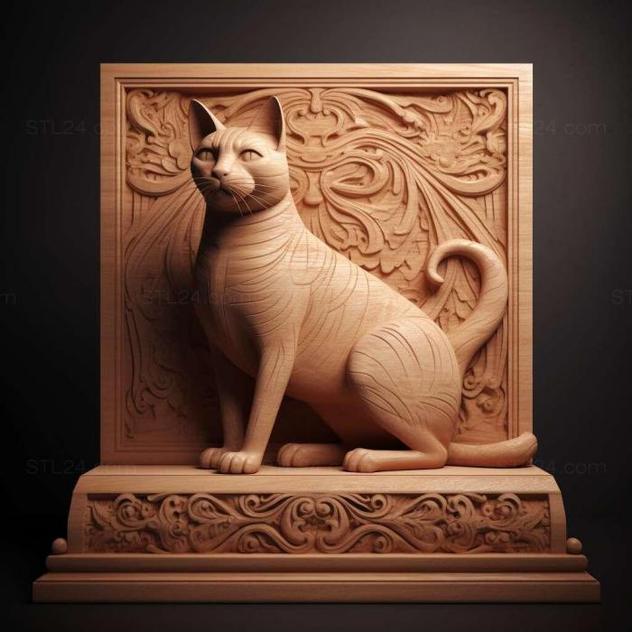 Nature and animals (Khao Manee cat 3, NATURE_3675) 3D models for cnc